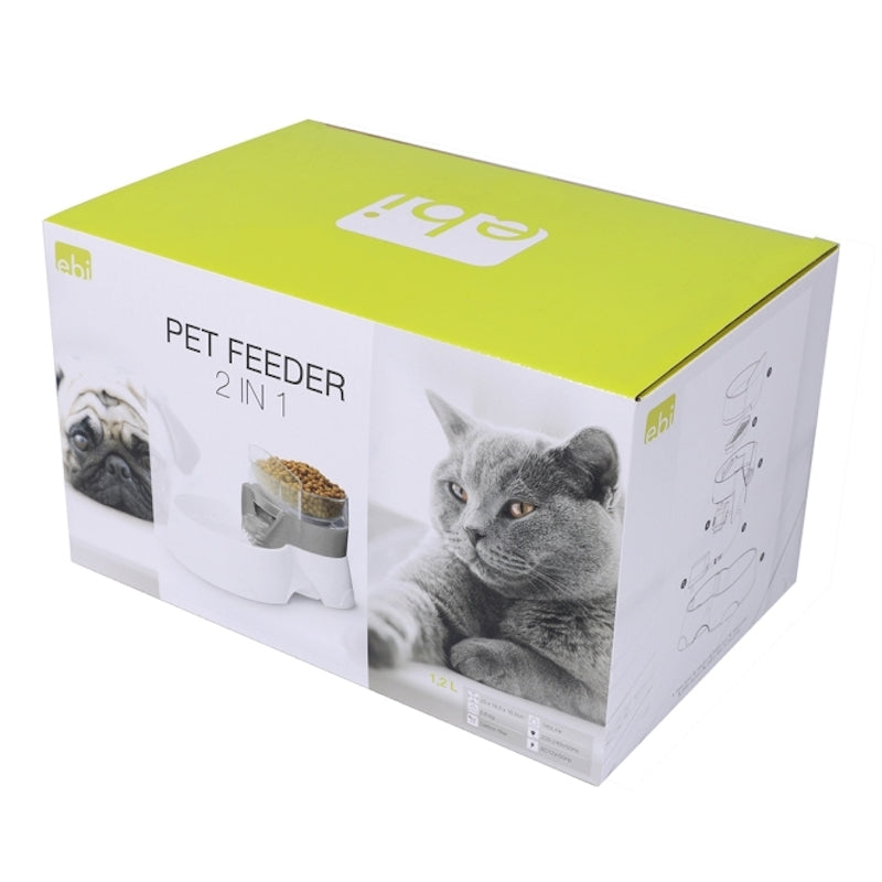EBI Pet Feeder Futter und Wasserspender für Katzen Grau 1200 ml