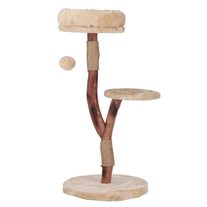 Duvoplus Kratzbaum Nina Naturholz 86 cm mit Sisal und Liegeflächen