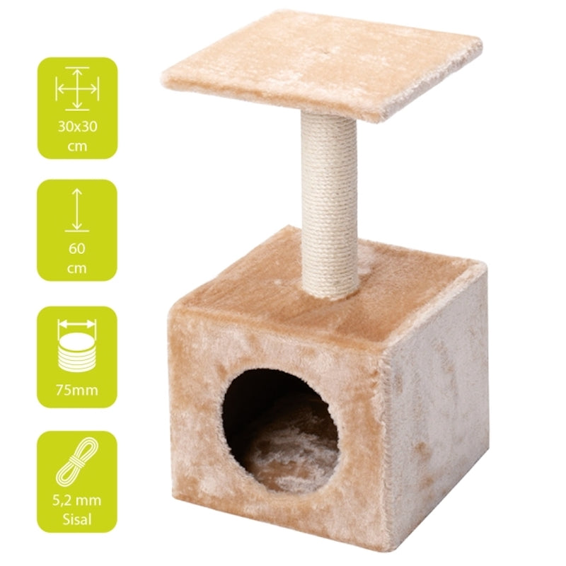 EBI Kratzbaum Classic Abey mit Katzenhaus Creme