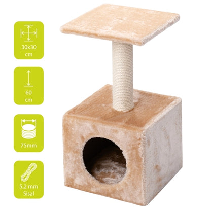 EBI Kratzbaum Classic Abey mit Katzenhaus Creme