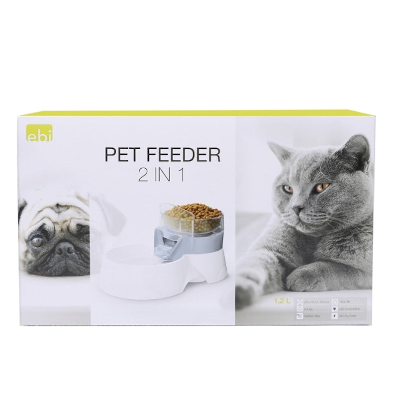 EBI Pet Feeder Futter und Wasserspender für Katzen Blau 1200 ml