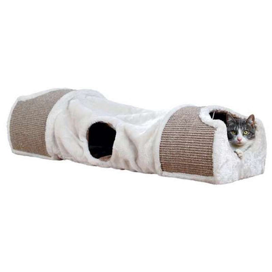 Trixie Kratztunnel für Katzen mit Sisal und Plüsch