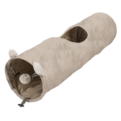 DuvoPlus Katzen Spieltunnel Plüsch mit Ball und Geräusch