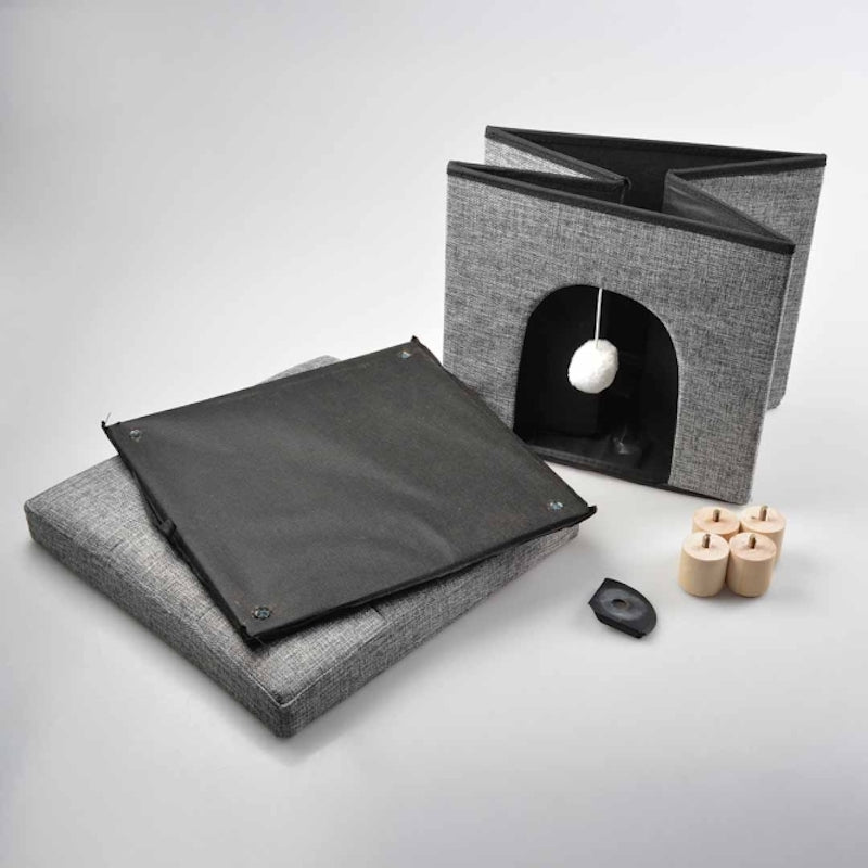 Duvoplus Katzenhaus Gina Katzenhöhle mit Kratzfläche Sisal Spielball
