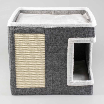 Duvoplus Katzenkratzhaus Gaby Katzenhöhle mit Sisal Kratzfläche faltbar