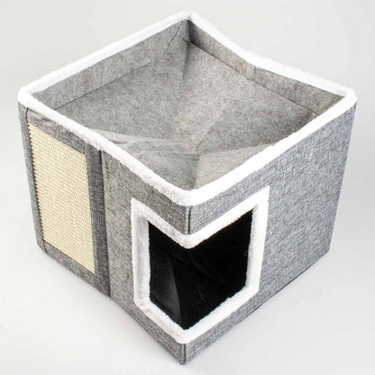 Duvoplus Katzenkratzhaus Gaby Katzenhöhle mit Sisal Kratzfläche faltbar