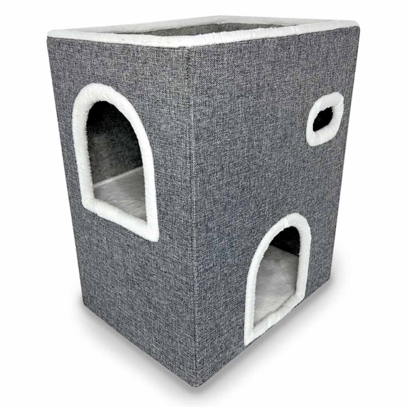 Duvoplus Katzenkratzhaus Gordon 2 Ebenen Katzenhöhle mit Sisal faltbar