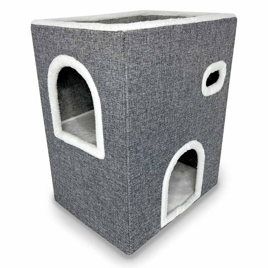 Duvoplus Katzenkratzhaus Gordon 2 Ebenen Katzenhöhle mit Sisal faltbar